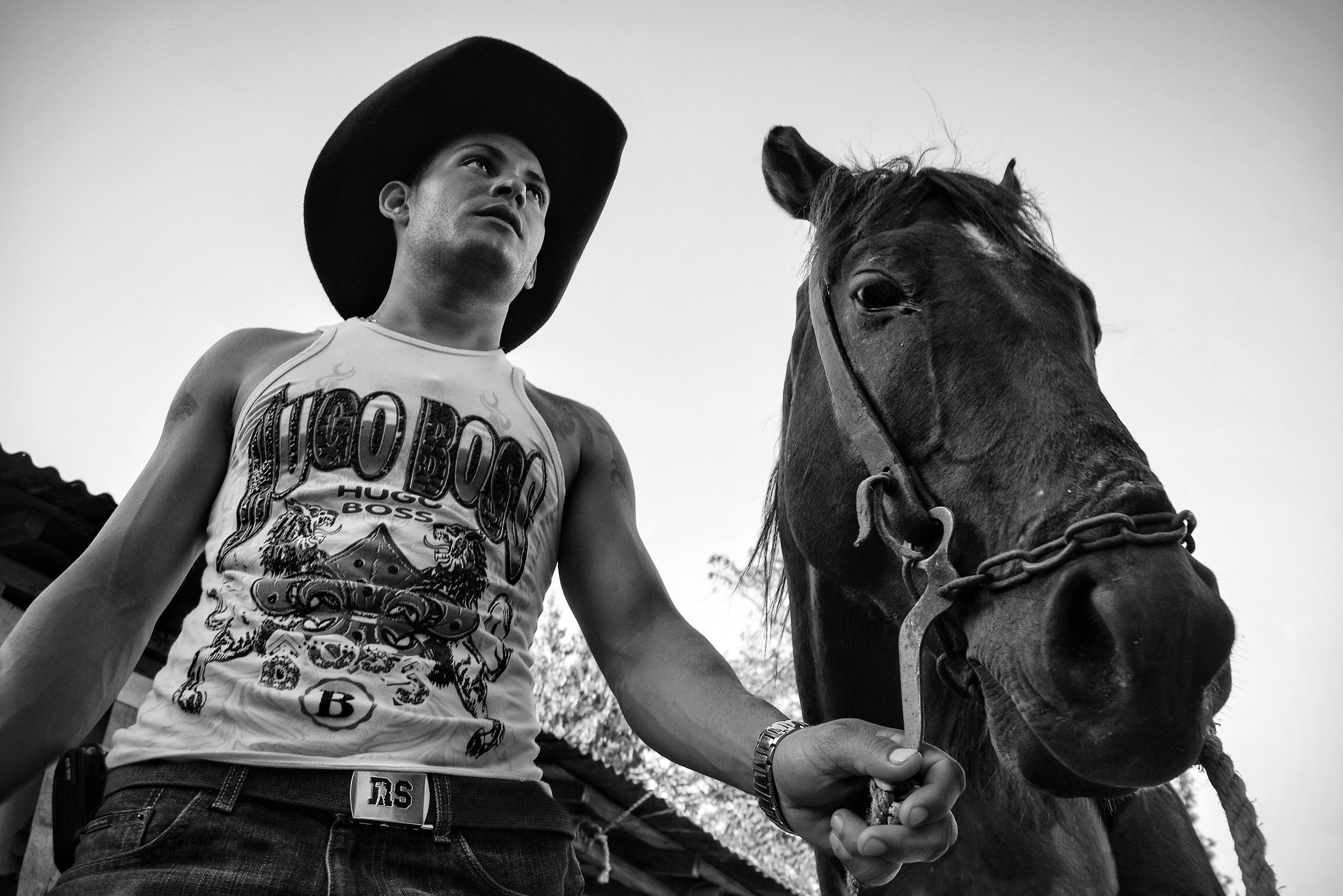 Cuban Cowboy and his horse