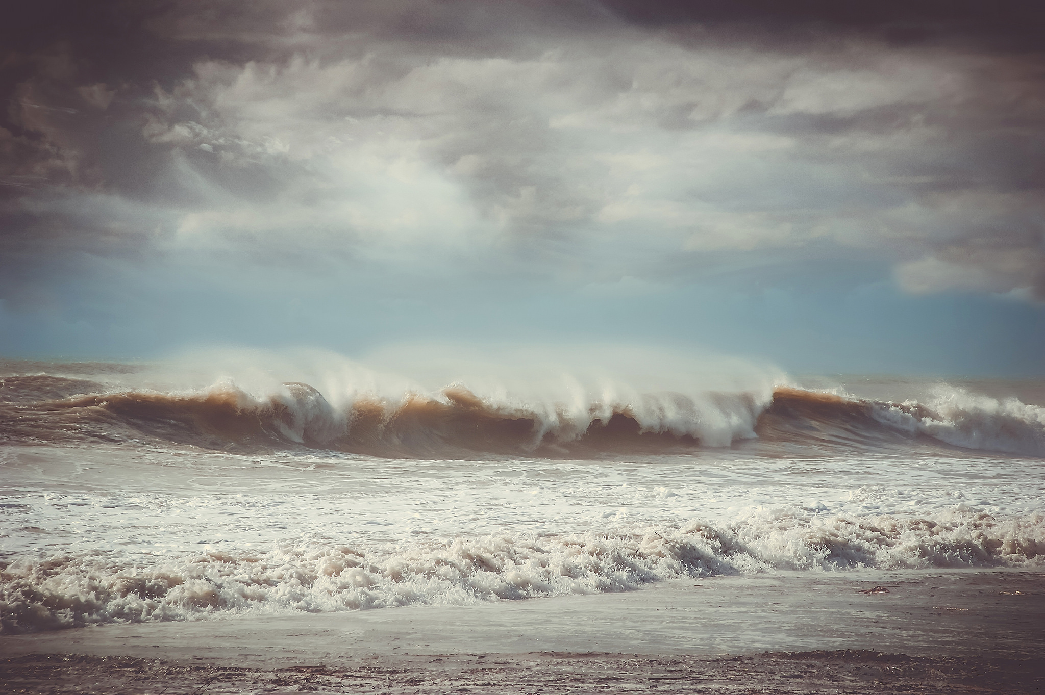 Stormy weather and the waves