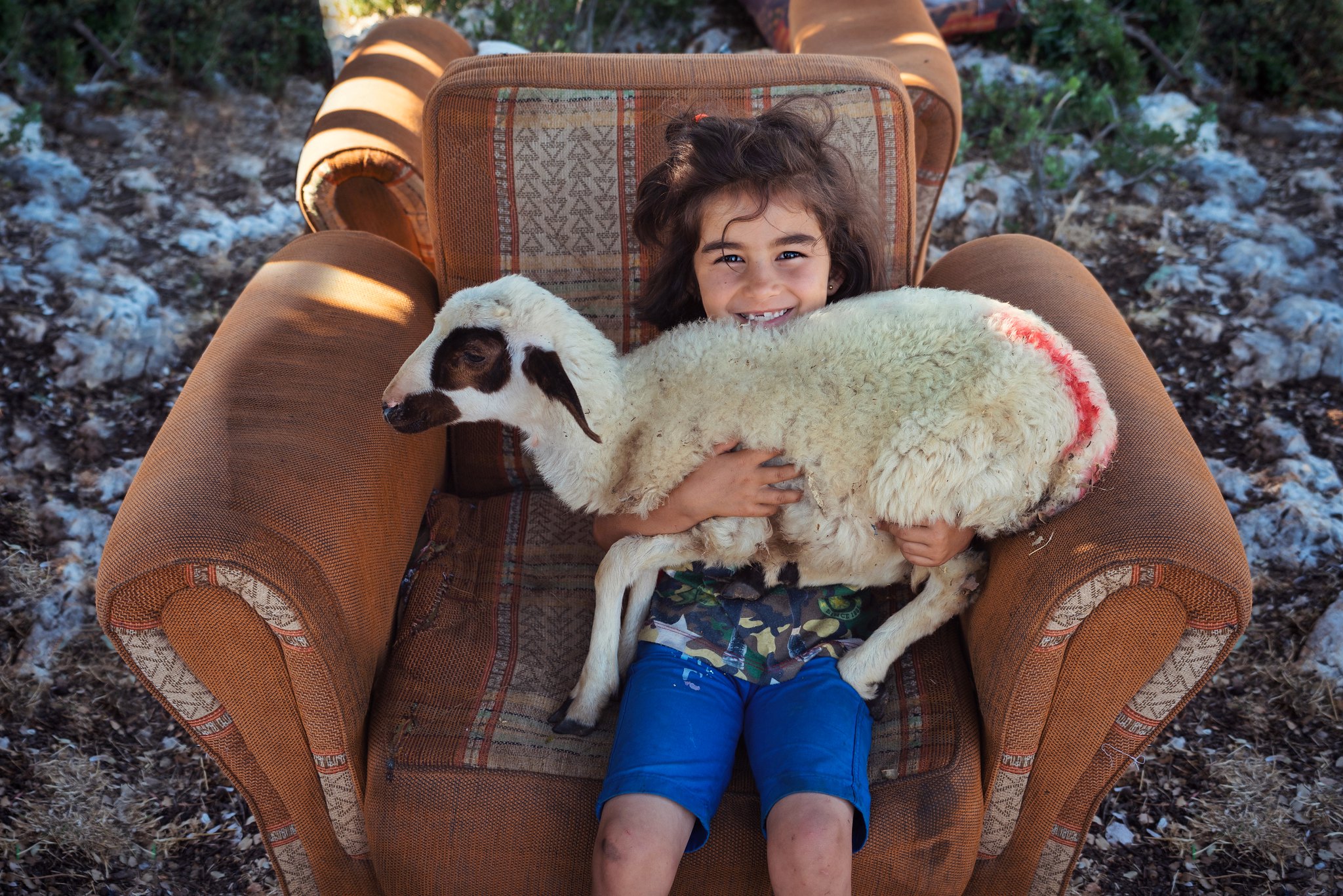 Yörük girl and her lamb