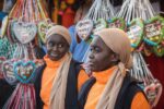 African twin girls Oktoberfest