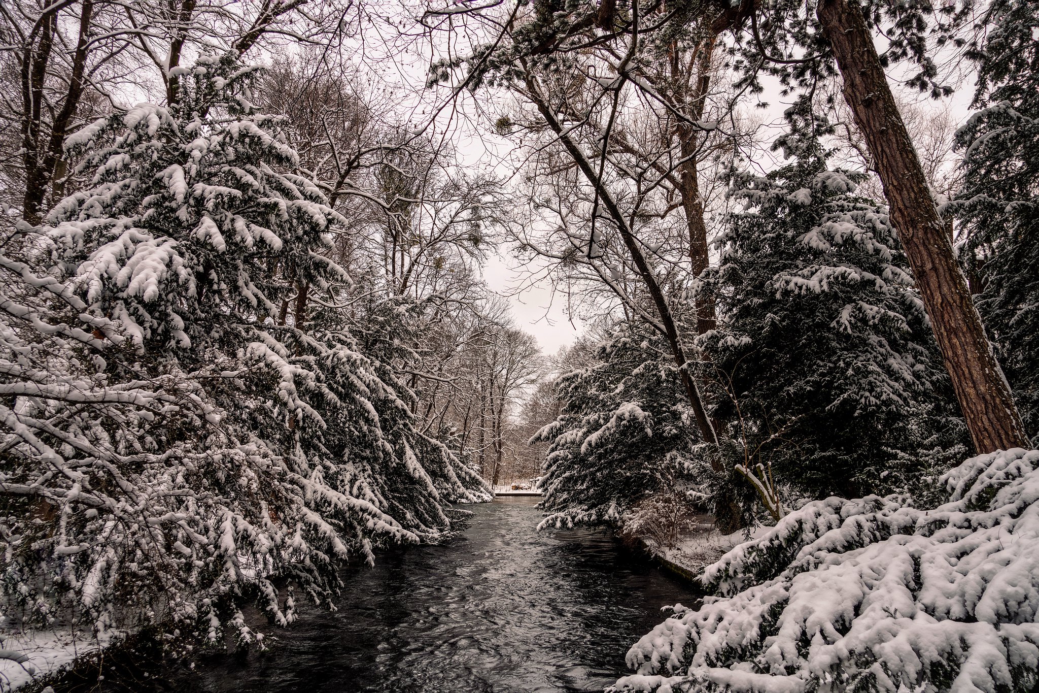 Eisbach winter view.