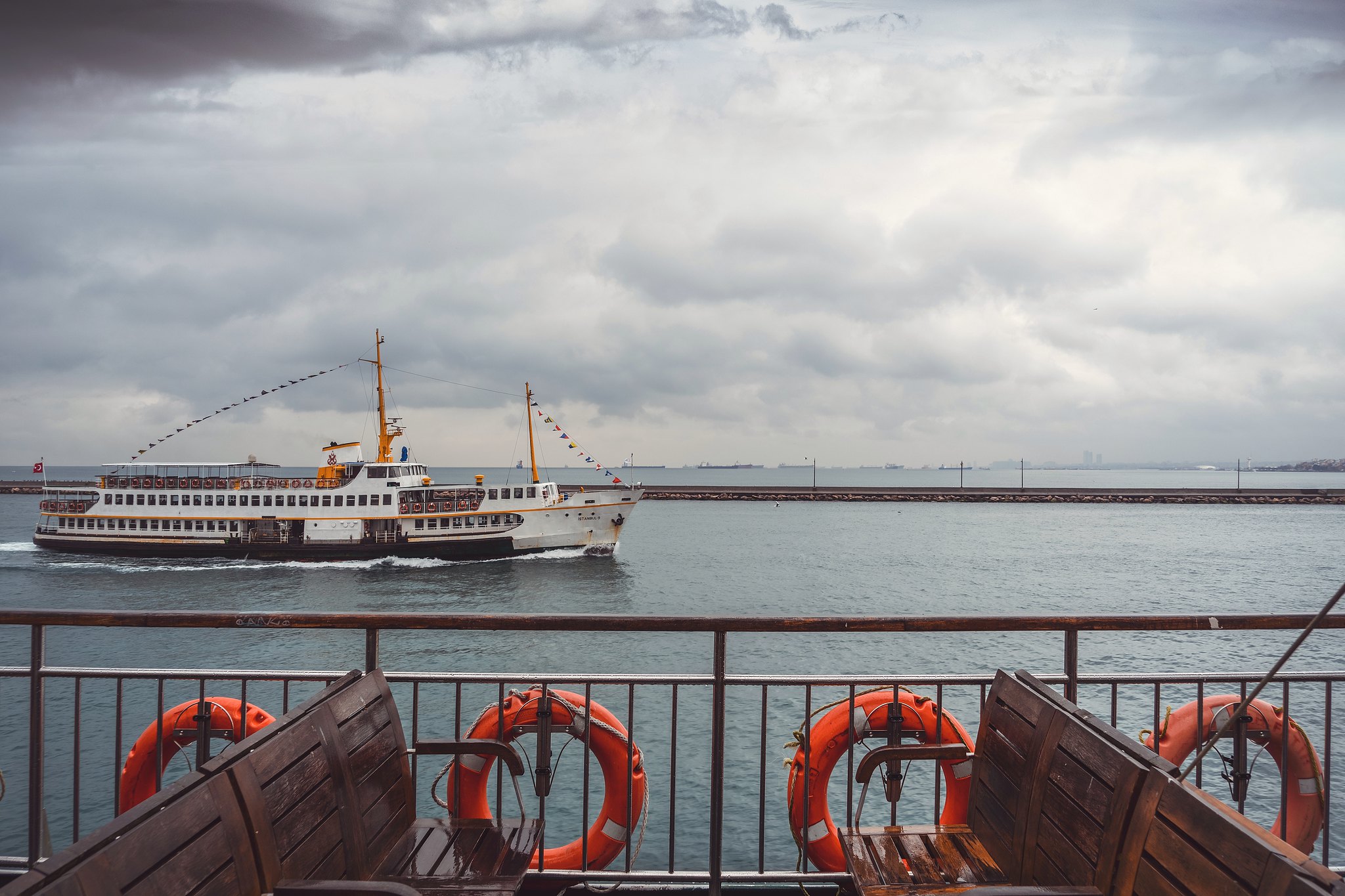 Ferry crossing Bosphorus Istanbul.